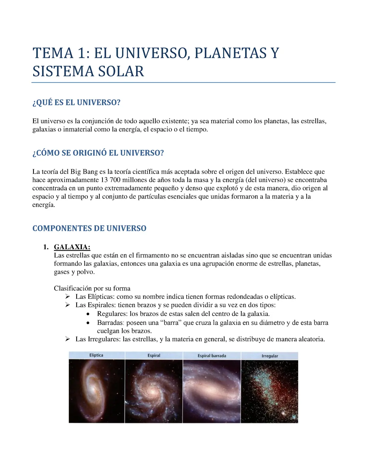 universo tema - Qué es el universo 1 eso