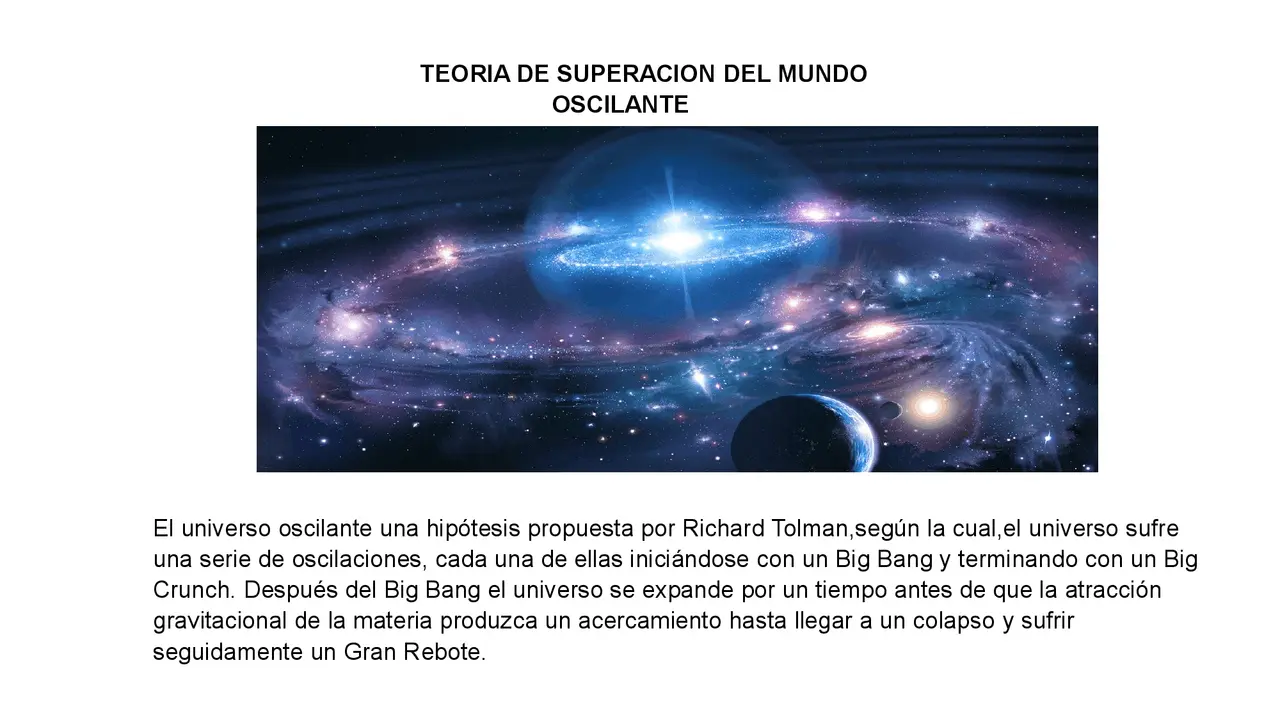 cuando se creo el universo oscilante - Qué es la teoría del universo oscilante para niños