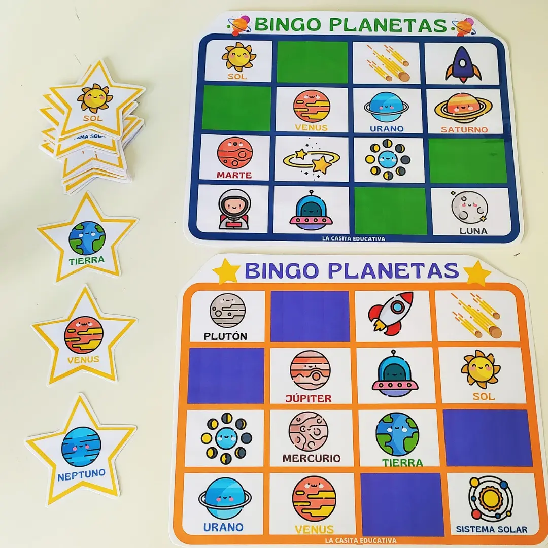 Bingo del Universo para Niños: Un Viaje Interestelar de Aprendizaje y Diversión - Que se trabaja con el bingo en infantil bingo para niños el universo - Que se trabaja con el bingo en infantil