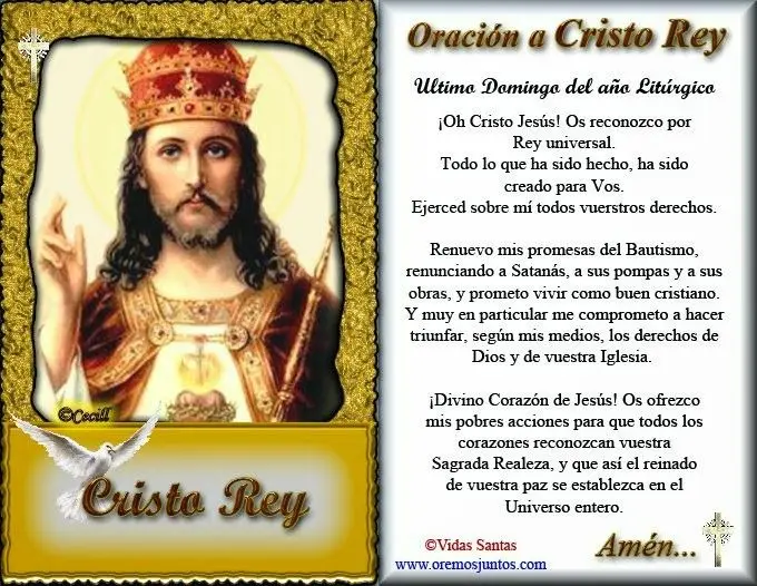 oraciones a jesucristo rey del universo - Que Viva Cristo Rey oración